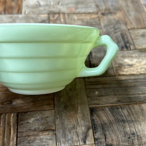 Hazel Atlas Moderntone Platonite Pastel Green Cream Soup Bowl - Picture 3 of 5